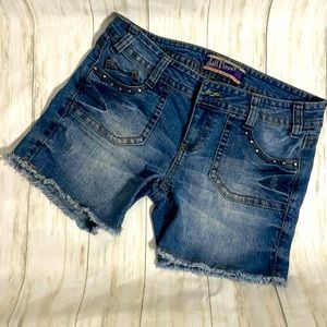 {4 for $25} Jean shorts with rhinestone accents